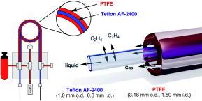 Schematic and drawing of a gas reactor