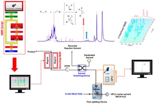 Schematic of benchtop NMR using inline and online real-time monitoring methods