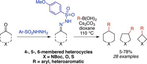 schematic of heterocyclic sulfonylhydrazones with boronic acids
