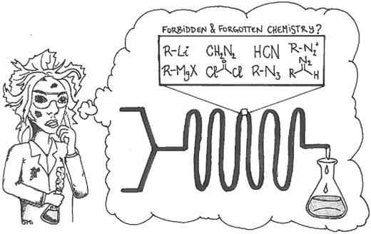 Cartoon showing thought bubble with forbidden and forgotten chemistries
