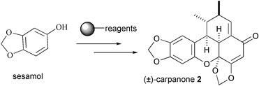 synthesis of carpanone using solid-supported reagents and scavengers