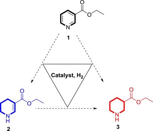 hydrogenation of ethyl nicotinate using a trickle bed reactor for meso-flow transformations (HEL FlowCAT)