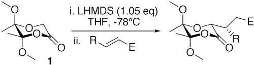 The butane-2,3-diacetal (BDA) desymmetrized glycolic acid building block undergoes efficient and highly diastereoselective lithium enolate Michael additions to &alpha;,&beta;-unsaturated ketones, lactones, and nitro olefins