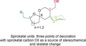 Schematic of spiroketal units
