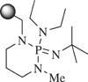 Schematic of polymer-bound strong base for acylation and alkylation reactions