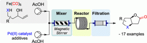 schematic molecules and flow diagram